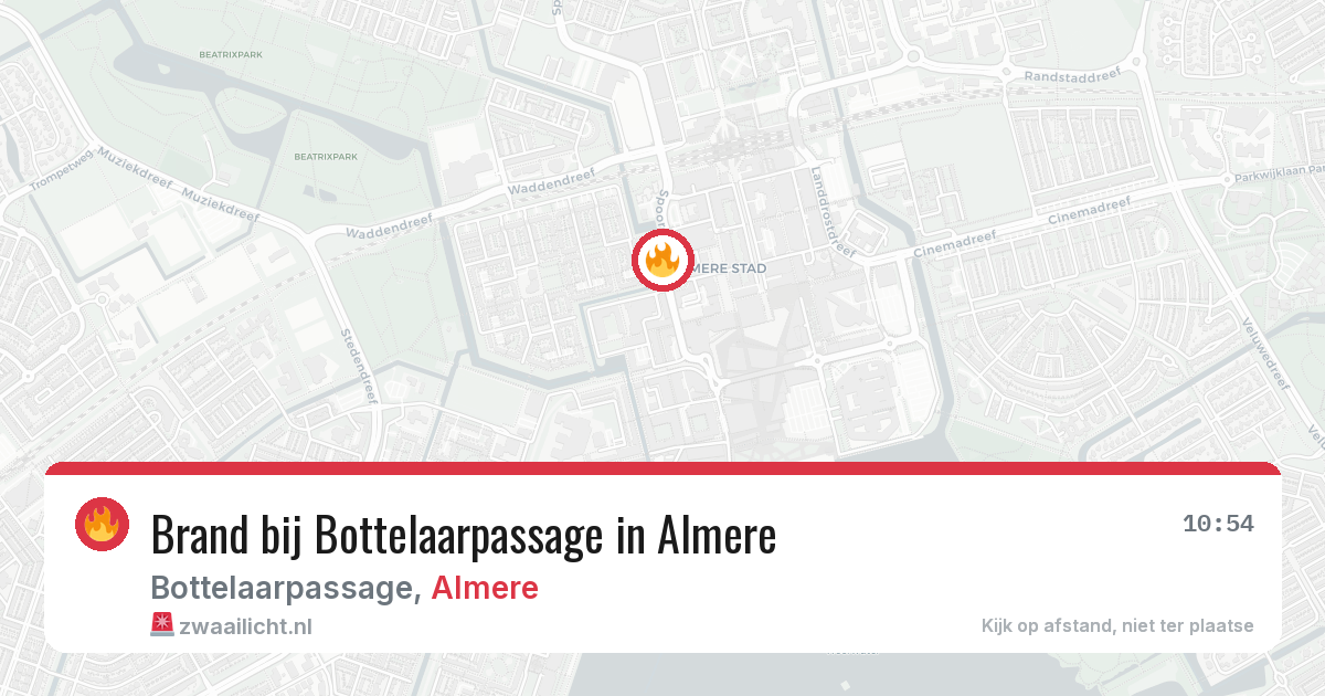 Brand bij Bottelaarpassage in Almere — 16 jun 2026