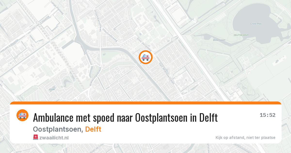 Ambulance met spoed naar Oostplantsoen in Delft — 2 jun 2026