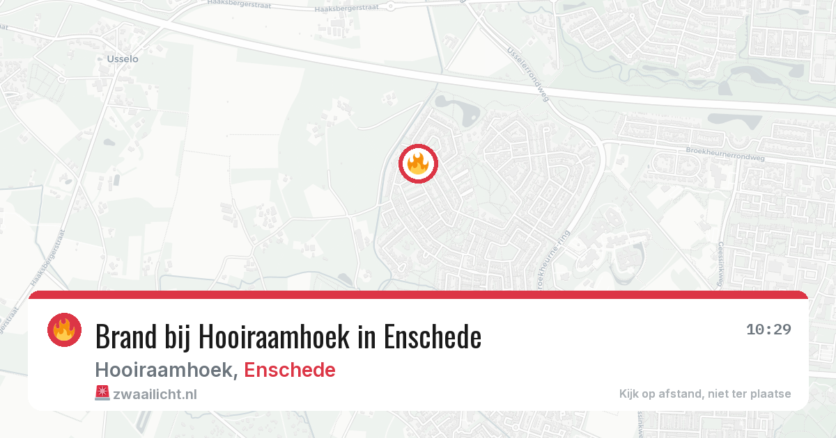 Brand bij Hooiraamhoek in Enschede — 12 aug 2026