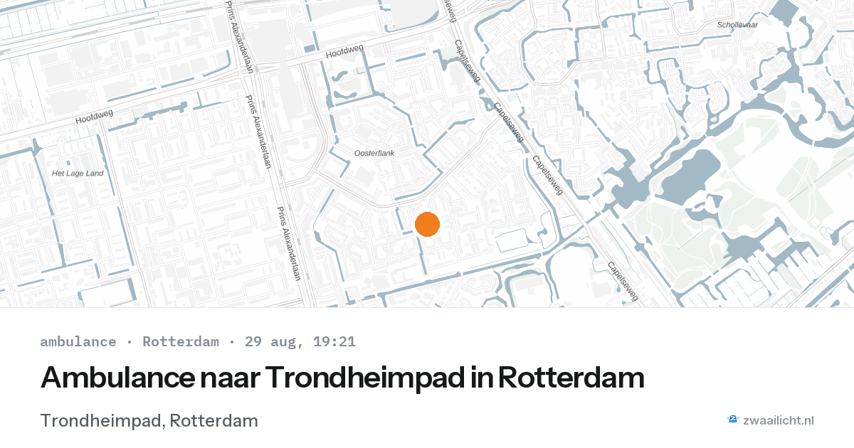 Ambulance naar Trondheimpad in Rotterdam — 29 aug 2026