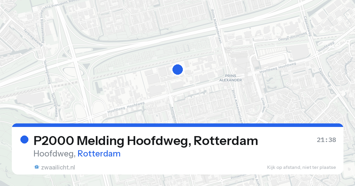 P2000 Melding Hoofdweg, Rotterdam — 20 aug 2026