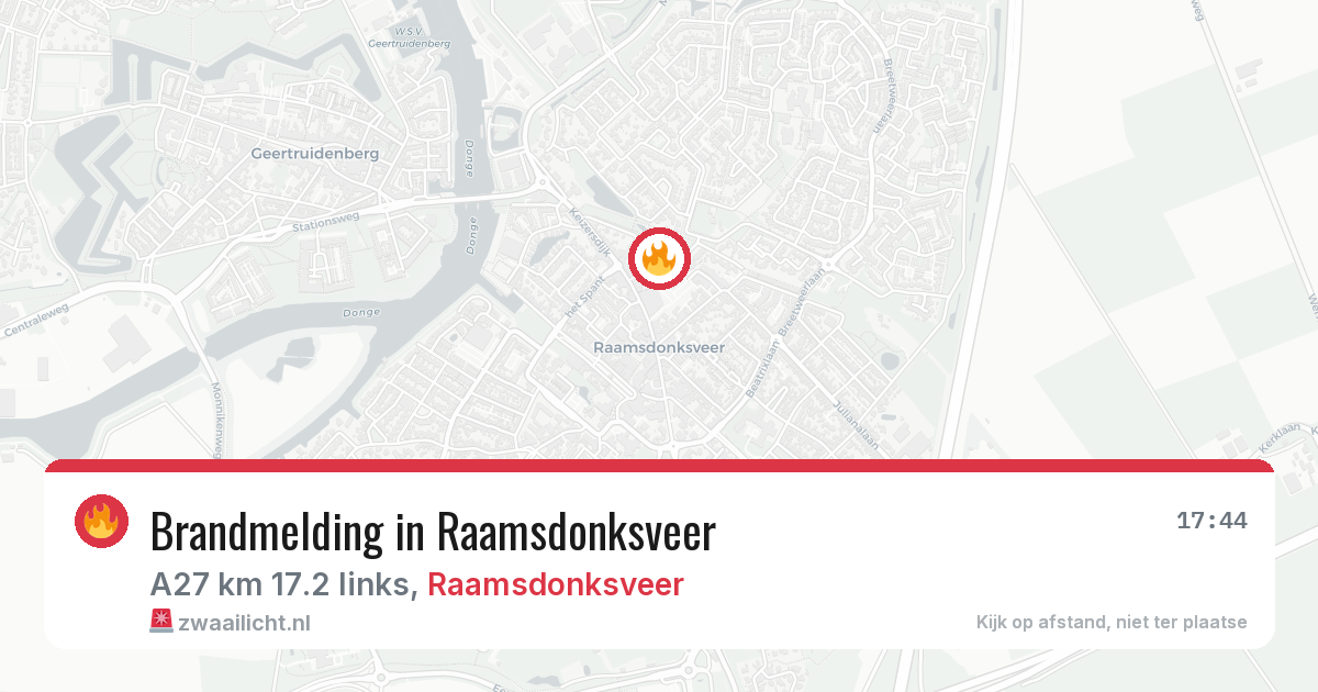 Brandmelding in Raamsdonksveer — 20 mrt 2026
