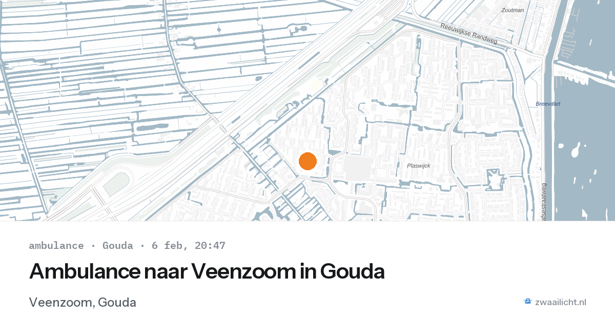 Ambulance naar Veenzoom in Gouda — 6 feb 2026