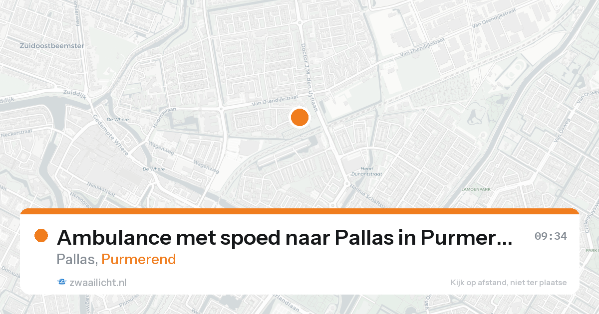 Ambulance met spoed naar Pallas in Purmerend — 26 mei 2026