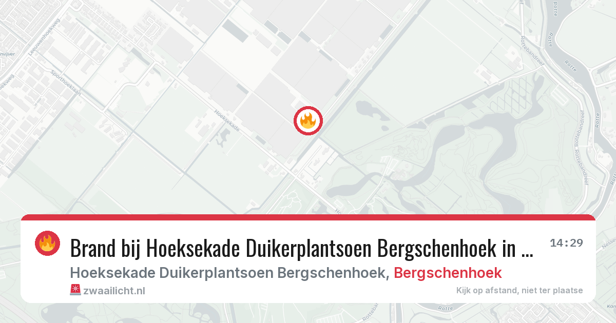 Brand bij Hoeksekade Duikerplantsoen Bergschenhoek in Bergschenhoek — 6 apr 2026