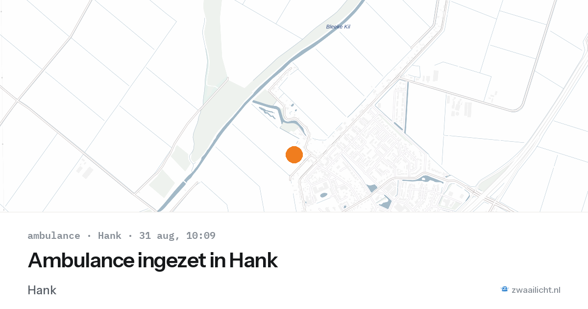 Ambulance ingezet in Hank — 31 aug 2026