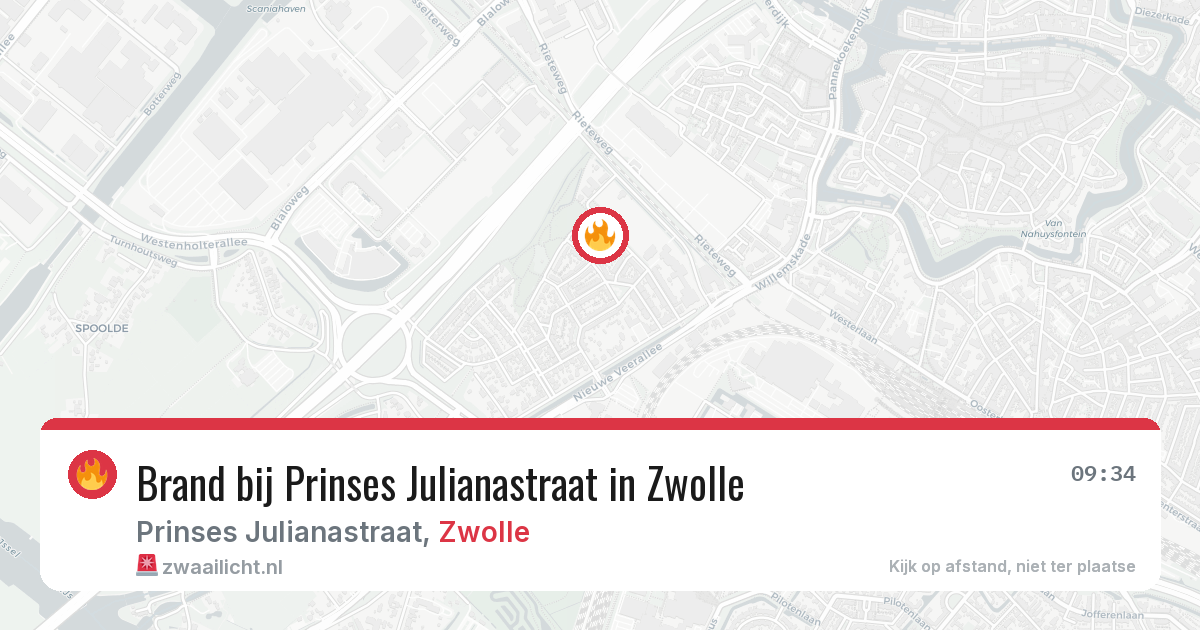 Brand bij Prinses Julianastraat in Zwolle — 4 aug 2026