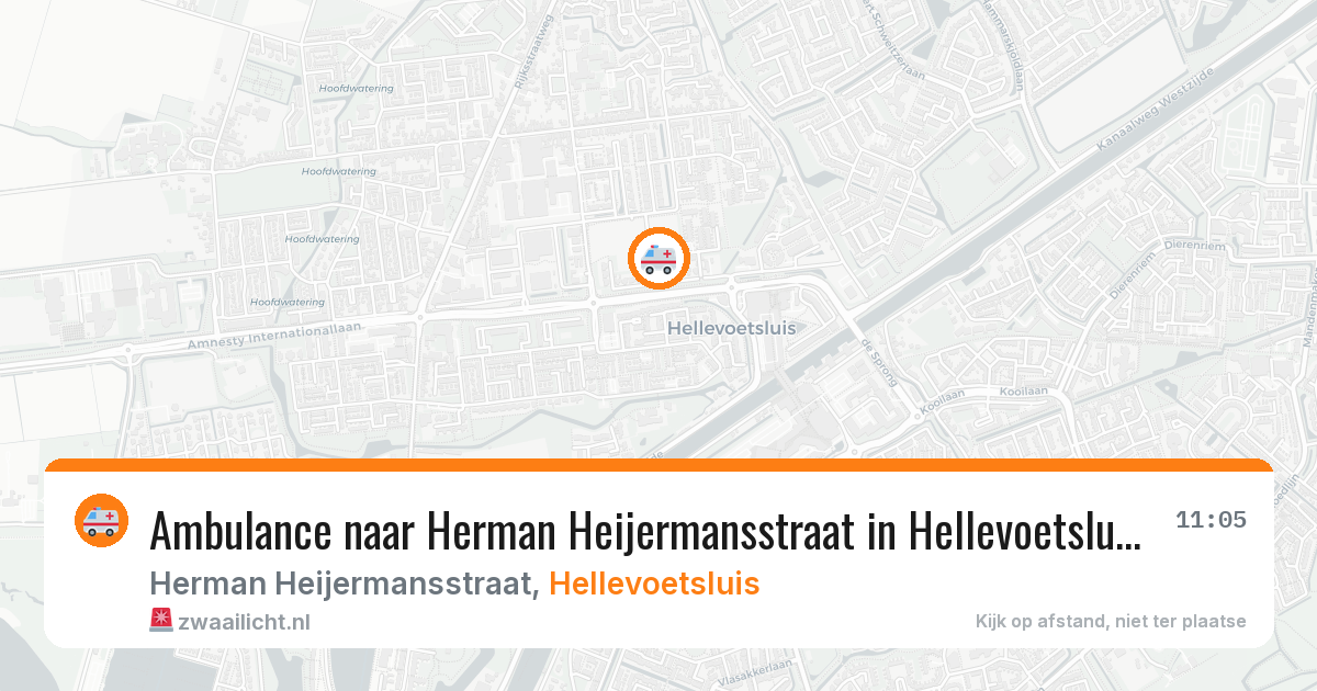 Ambulance naar Herman Heijermansstraat in Hellevoetsluis — 16 jul 2026