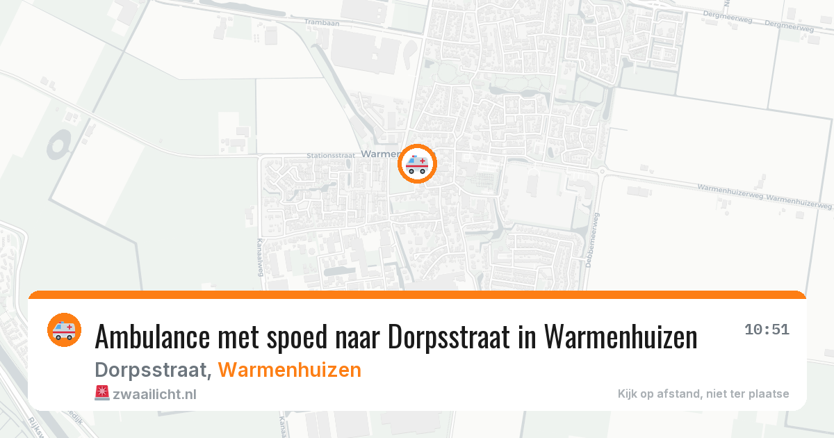 Ambulance met spoed naar Dorpsstraat in Warmenhuizen — 19 mei 2026