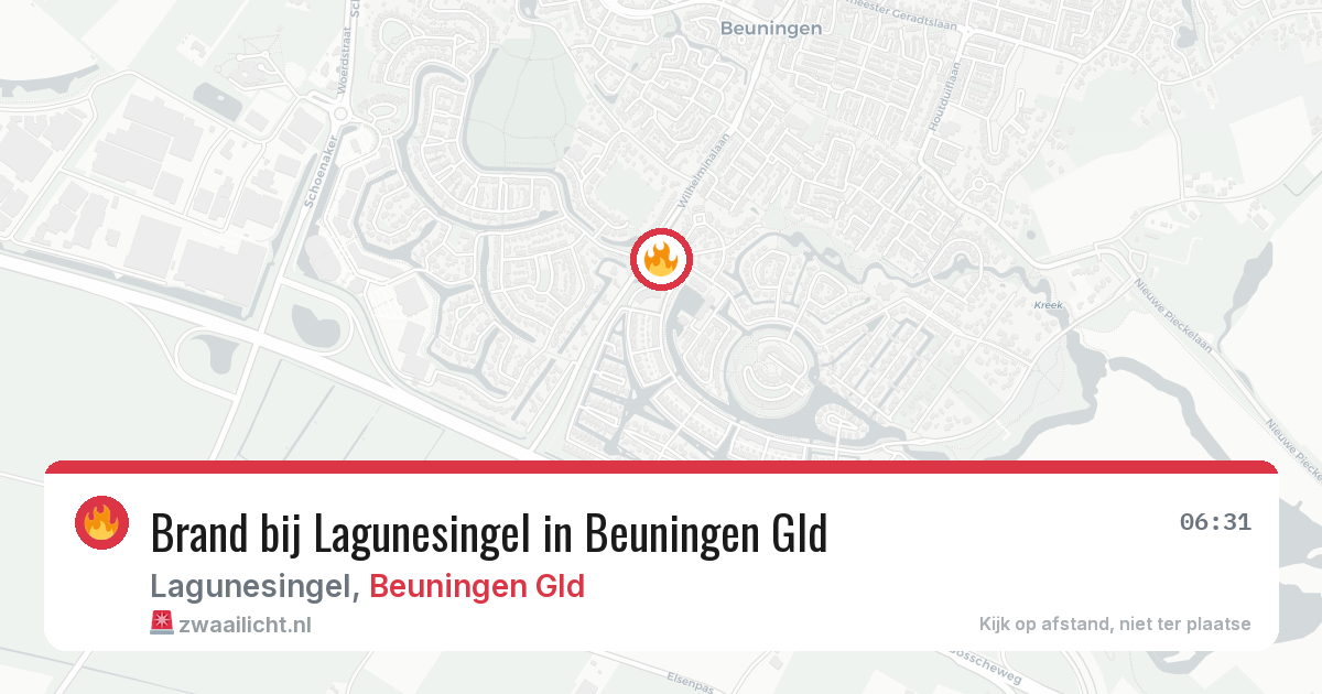 Brand bij Lagunesingel in Beuningen Gld — 12 jun 2026