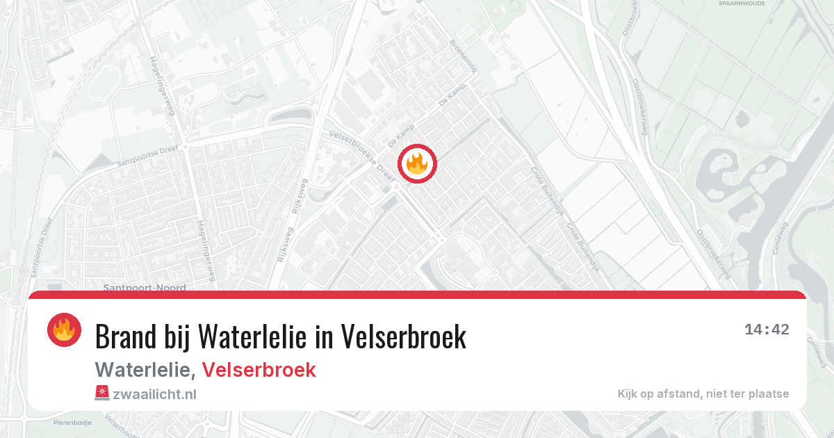 Brand bij Waterlelie in Velserbroek — 7 mei 2026