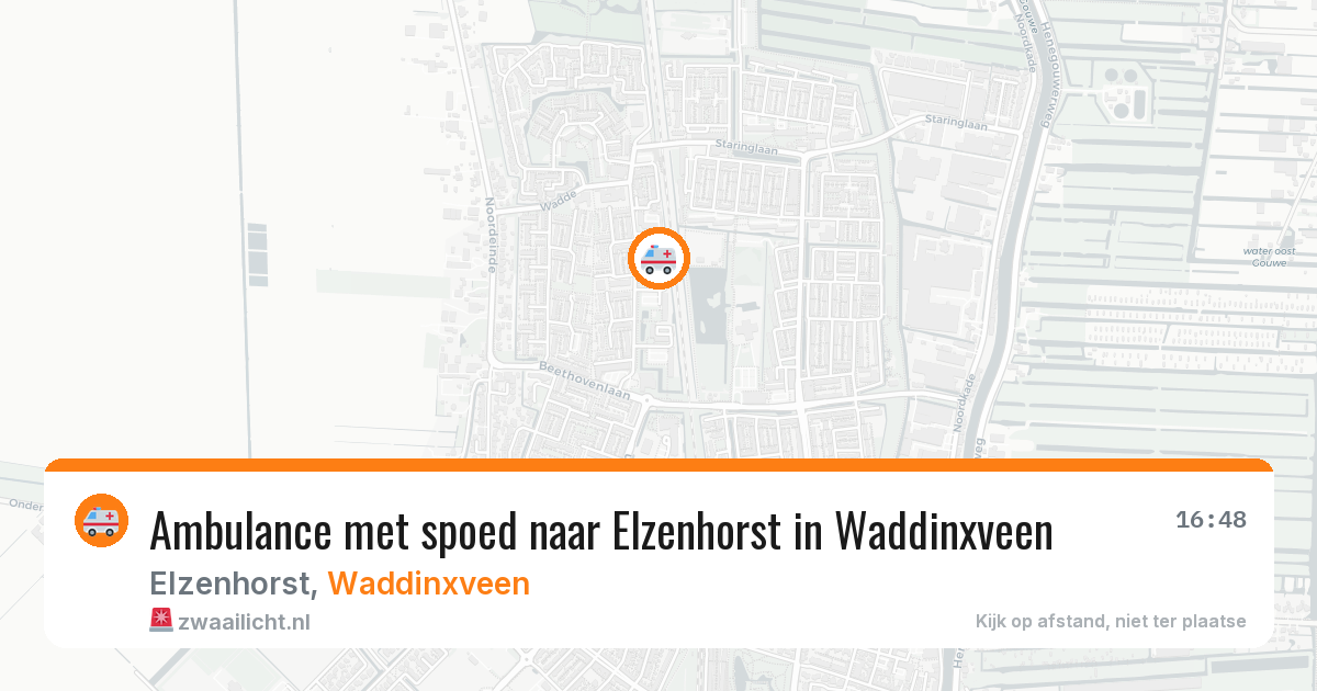 Ambulance met spoed naar Elzenhorst in Waddinxveen — 11 aug 2026