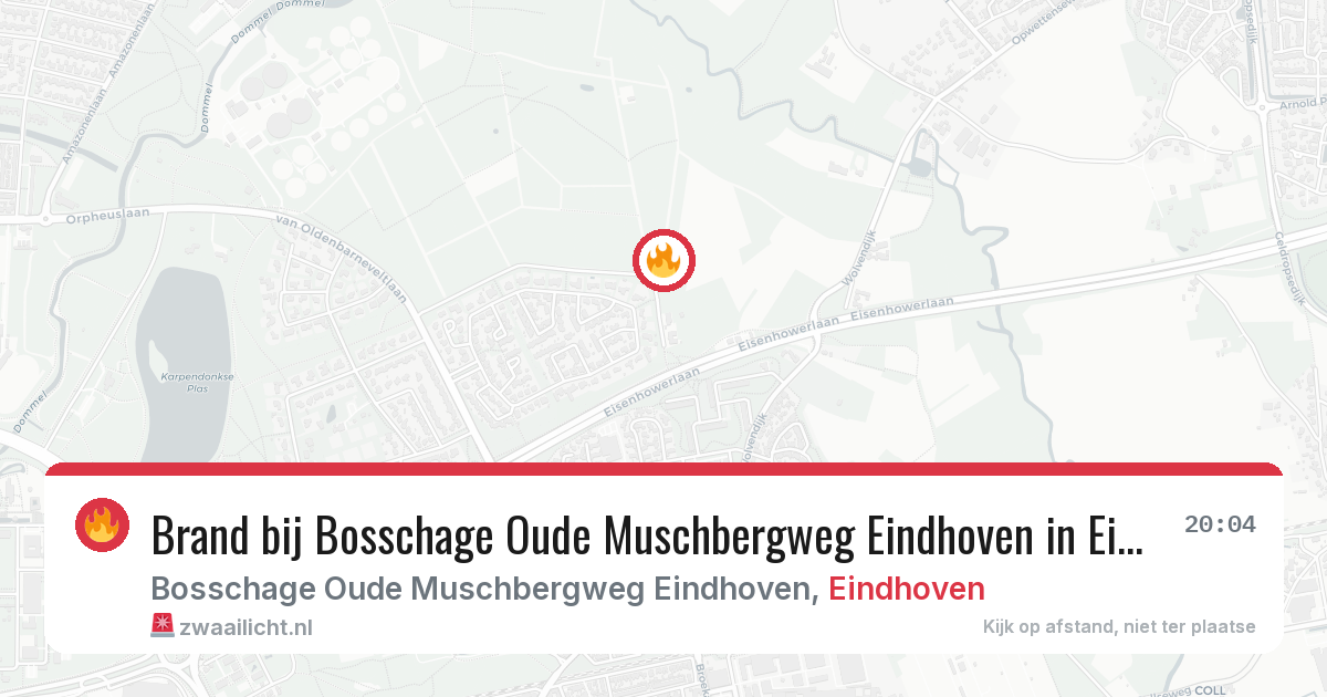 Brand bij Bosschage Oude Muschbergweg Eindhoven in Eindhoven — 1 jun 2026