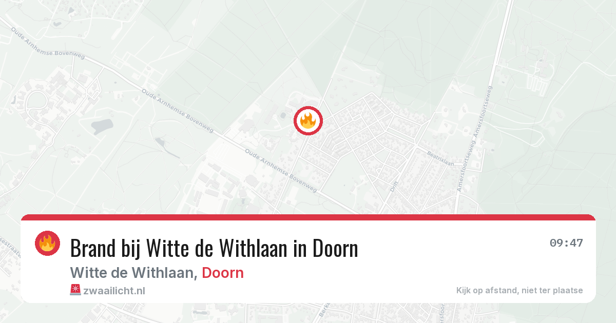 Brand bij Witte de Withlaan in Doorn — 20 jun 2026