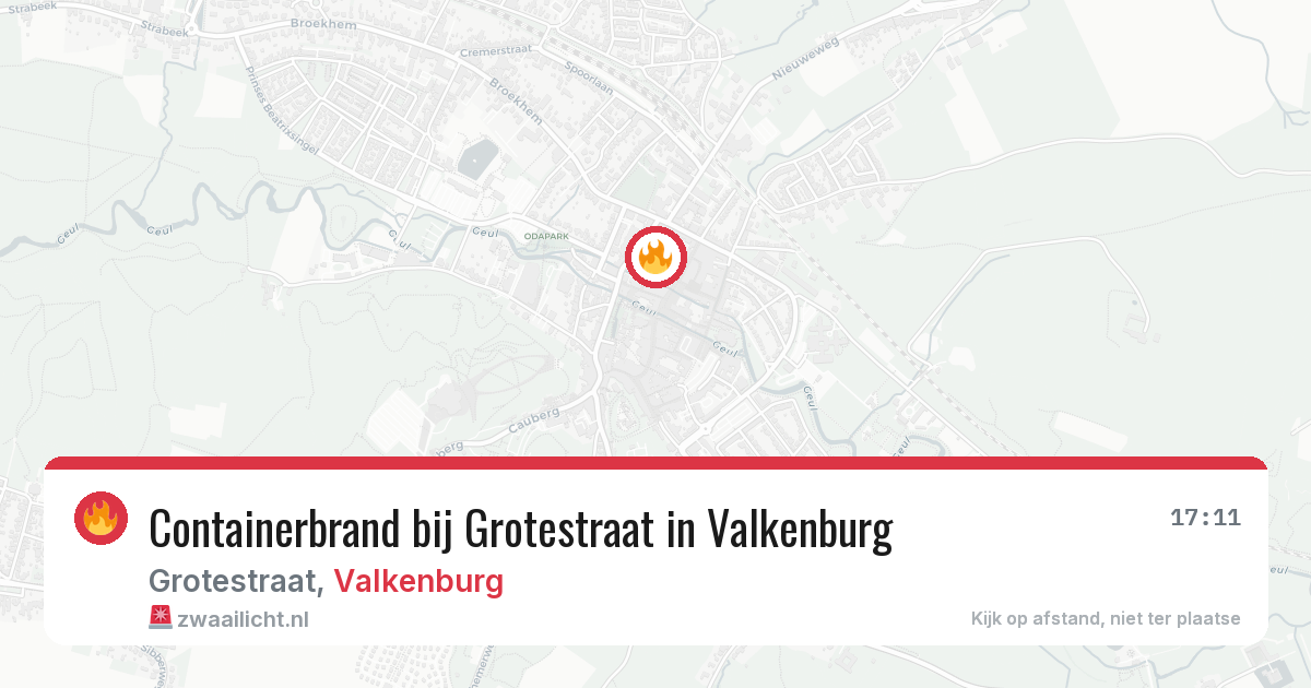 Containerbrand bij Grotestraat in Valkenburg — 30 jul 2026