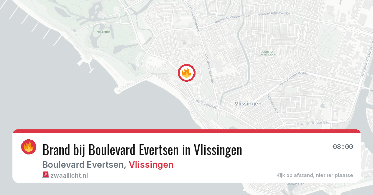 Brand bij Boulevard Evertsen in Vlissingen — 22 jun 2026