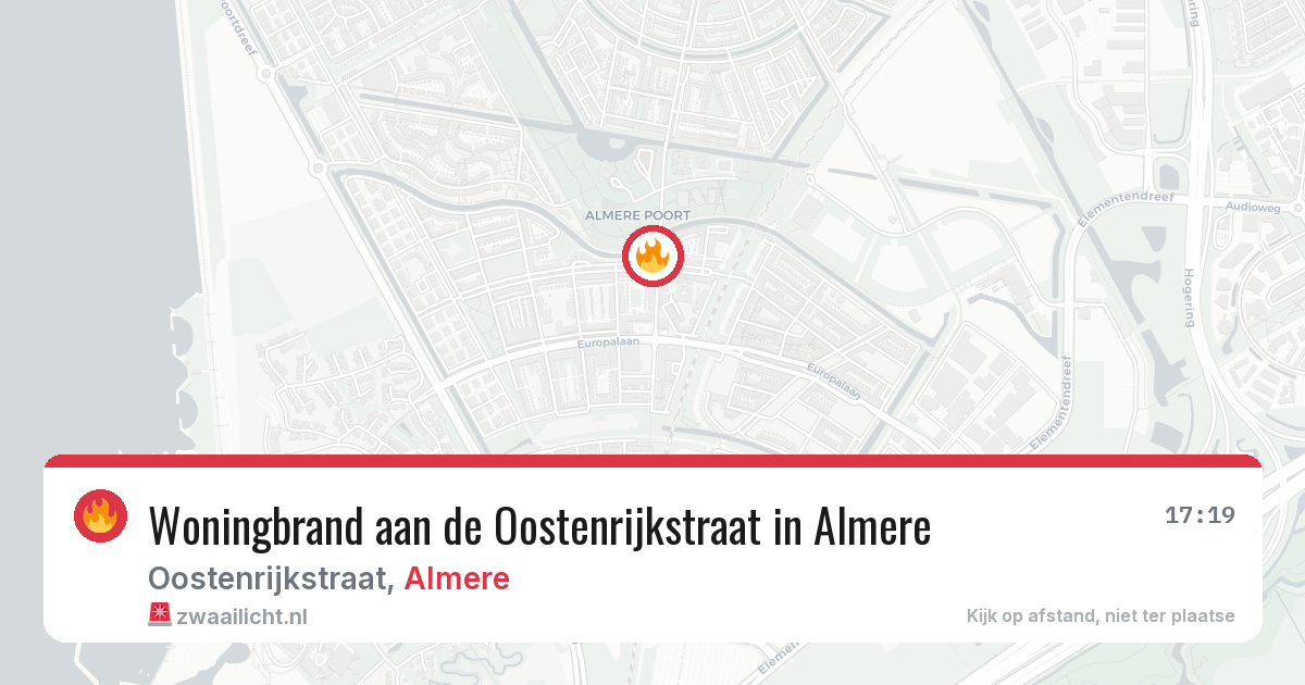 Woningbrand aan de Oostenrijkstraat in Almere — 27 apr 2026