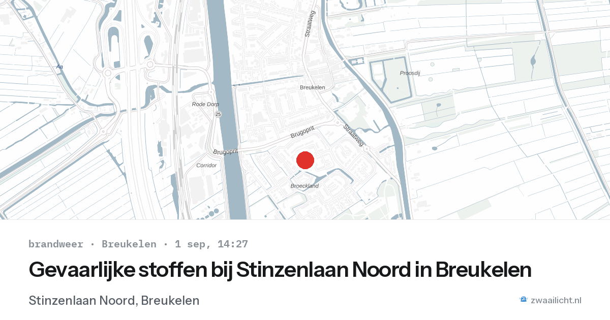 Gevaarlijke stoffen bij Stinzenlaan Noord in Breukelen — 1 sep 2026