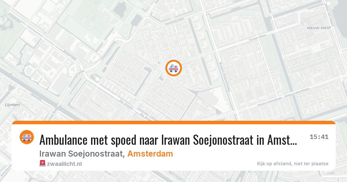 Ambulance met spoed naar Irawan Soejonostraat in Amsterdam — 29 mei 2026
