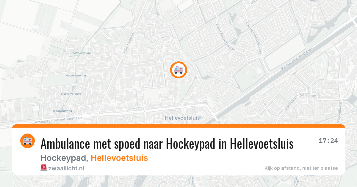 Ambulance met spoed naar Hockeypad in Hellevoetsluis — 13 jun 2026