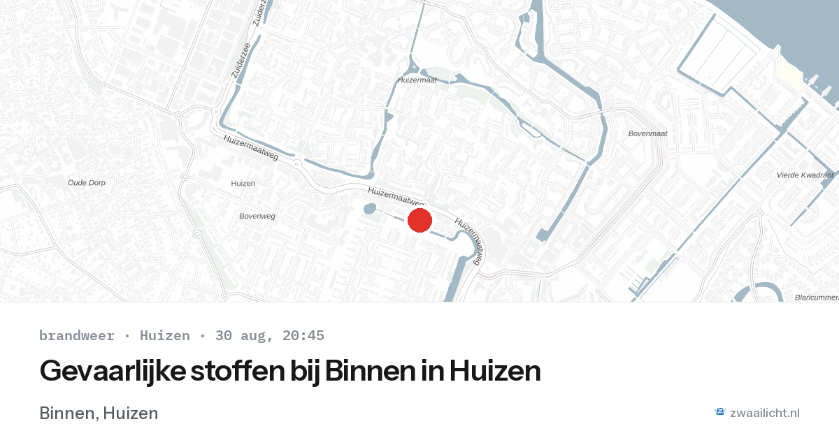 Gevaarlijke stoffen bij Binnen in Huizen — 30 aug 2026