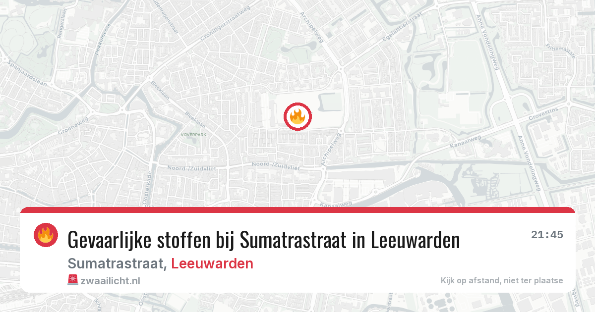 Gevaarlijke stoffen bij Sumatrastraat in Leeuwarden — 26 jun 2026