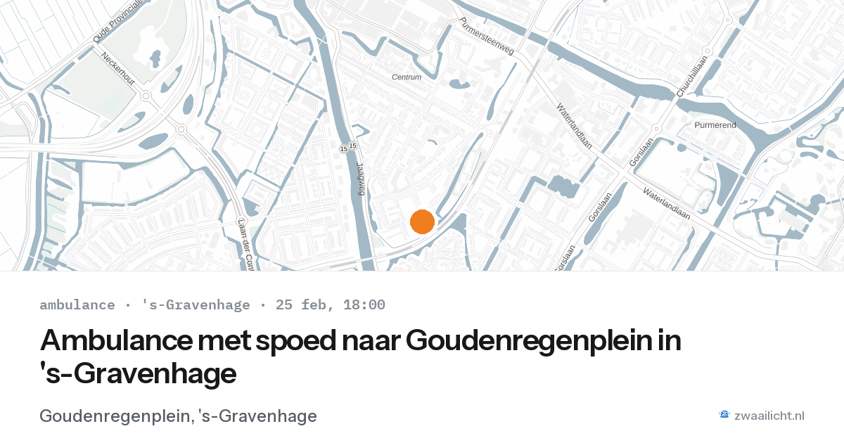 Ambulance met spoed naar Goudenregenplein in 's-Gravenhage — 25 feb 2026