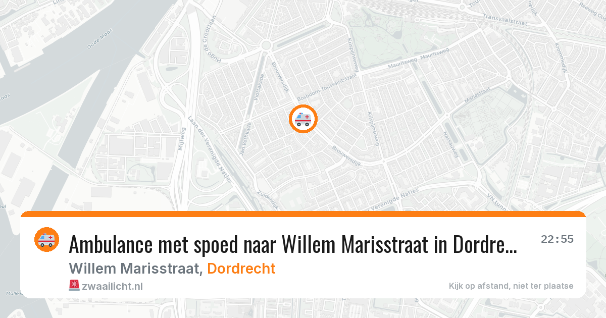 Ambulance met spoed naar Willem Marisstraat in Dordrecht — 25 jun 2026