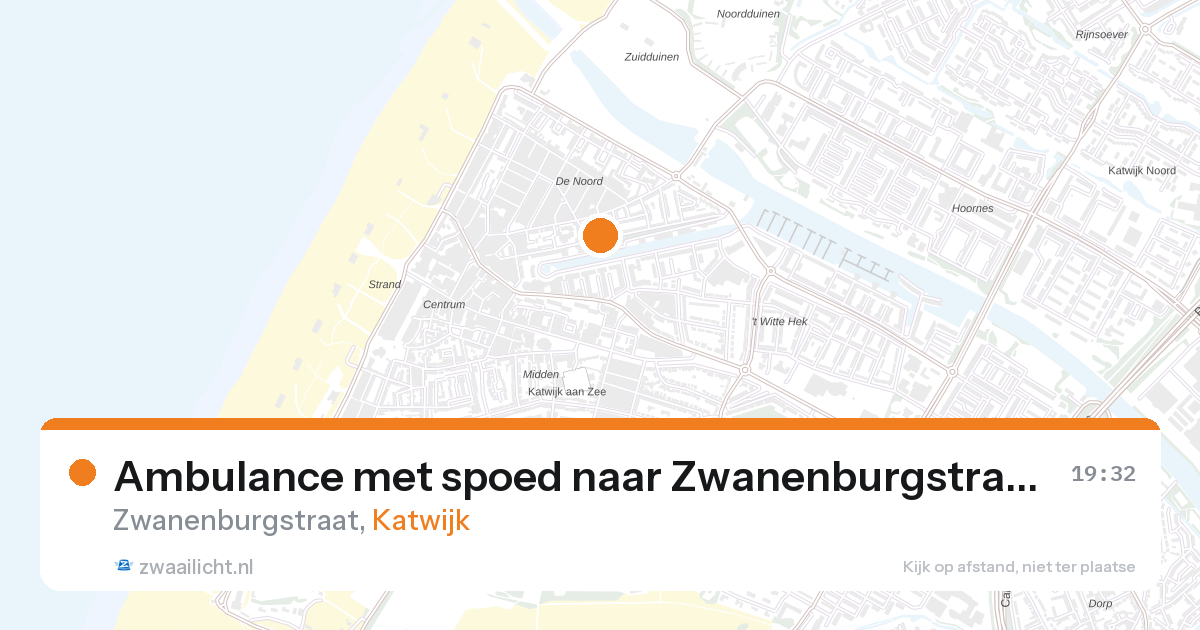 Ambulance met spoed naar Zwanenburgstraat in Katwijk — 28 jun 2026
