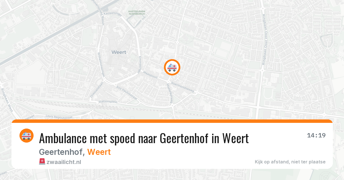 Ambulance met spoed naar Geertenhof in Weert — 10 jul 2026