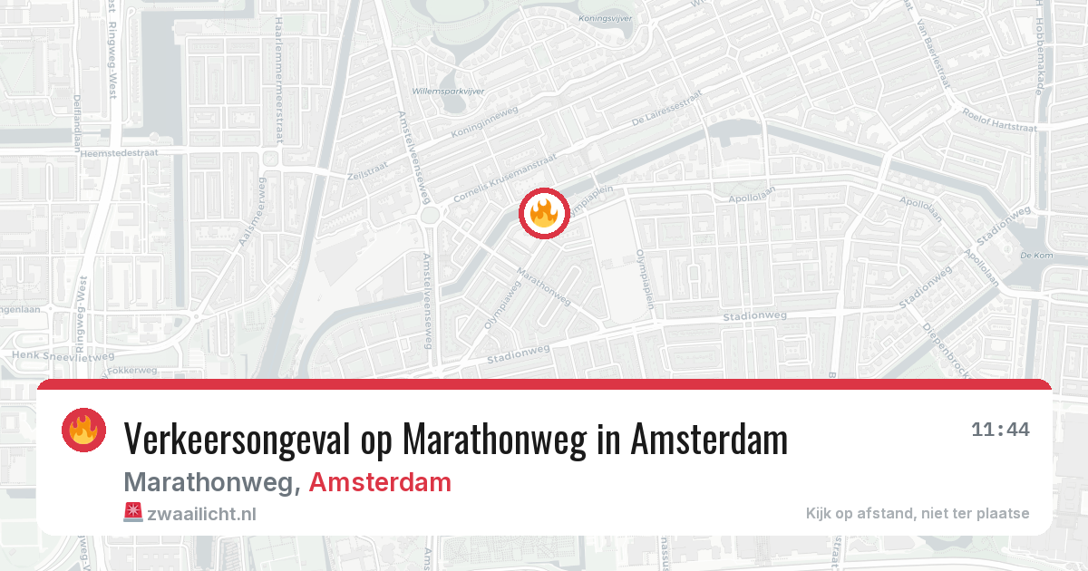 Verkeersongeval op Marathonweg in Amsterdam — 10 jun 2026