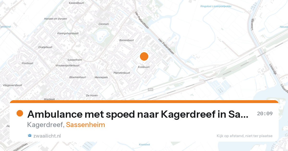 Ambulance met spoed naar Kagerdreef in Sassenheim — 27 aug 2026