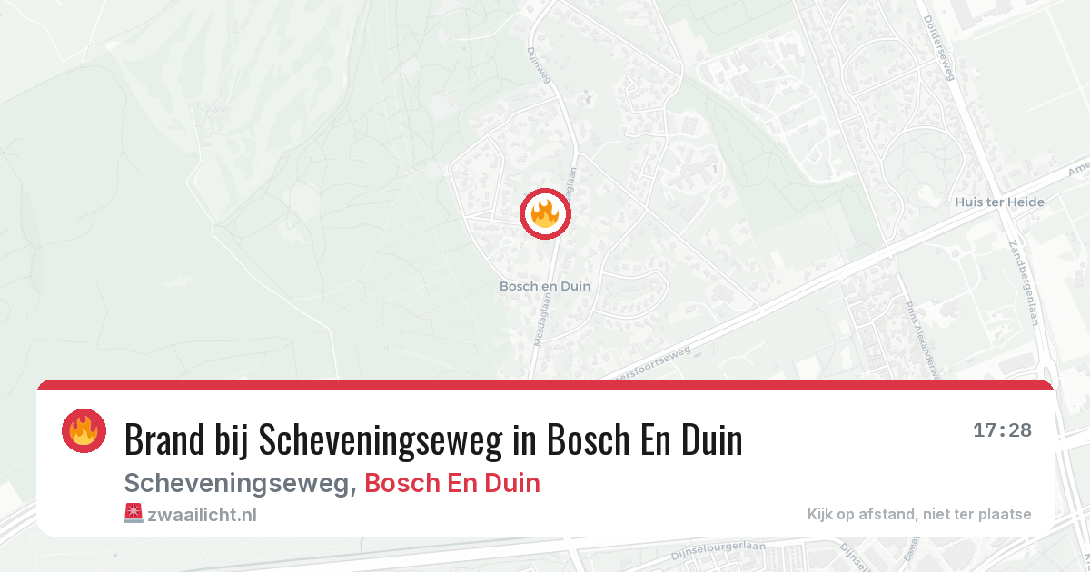 Brand bij Scheveningseweg in Bosch En Duin — 29 jan 2026