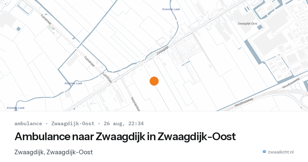 Ambulance naar Zwaagdijk in Zwaagdijk-Oost — 26 aug 2026