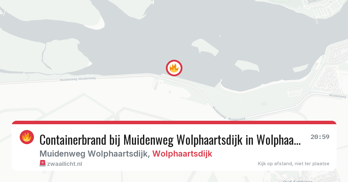 Containerbrand bij Muidenweg Wolphaartsdijk in Wolphaartsdijk — 28 mei 2026