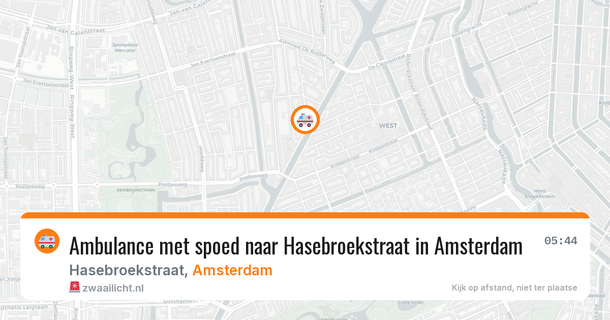 Ambulance met spoed naar Hasebroekstraat in Amsterdam — 9 feb 2026