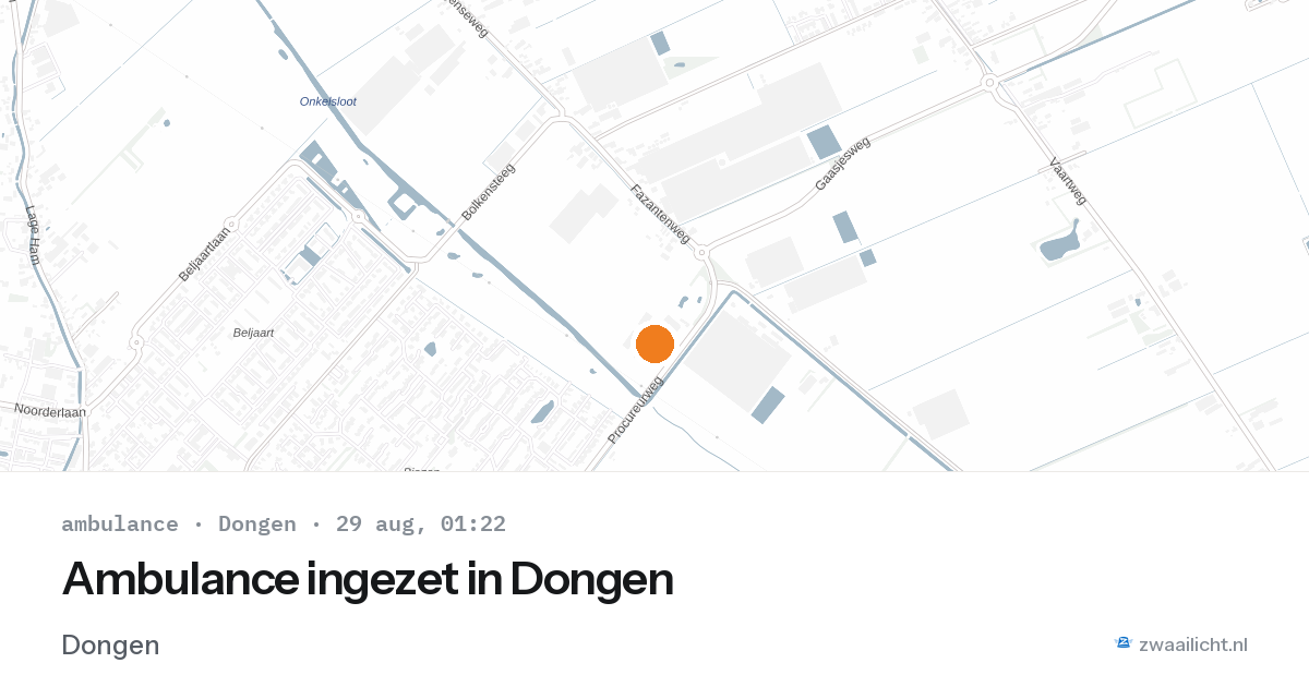 Ambulance ingezet in Dongen — 28 aug 2026