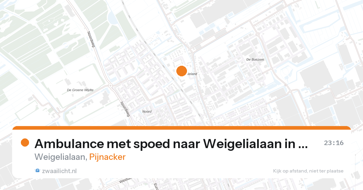 Ambulance met spoed naar Weigelialaan in Pijnacker — 19 apr 2026