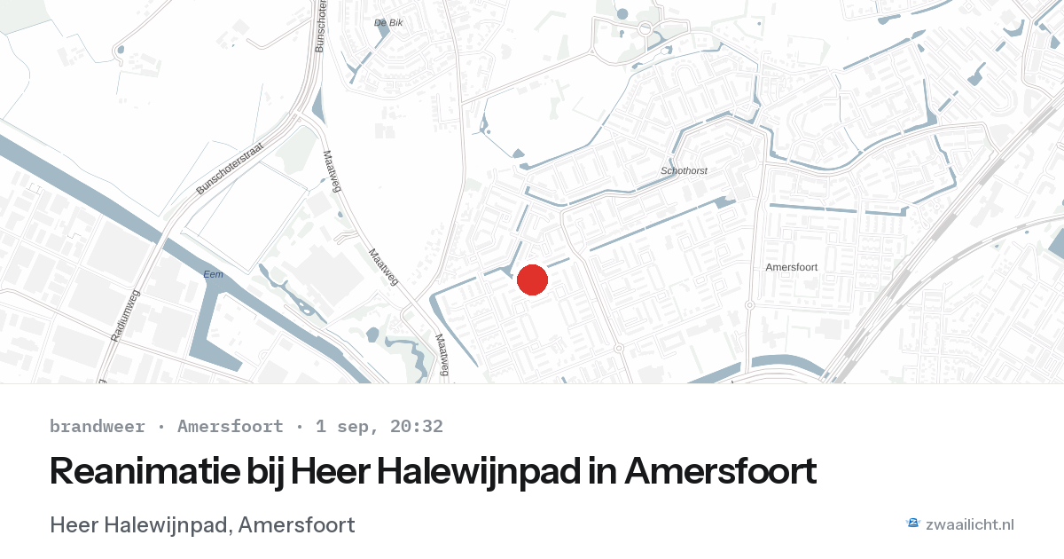 Reanimatie bij Heer Halewijnpad in Amersfoort — 1 sep 2026