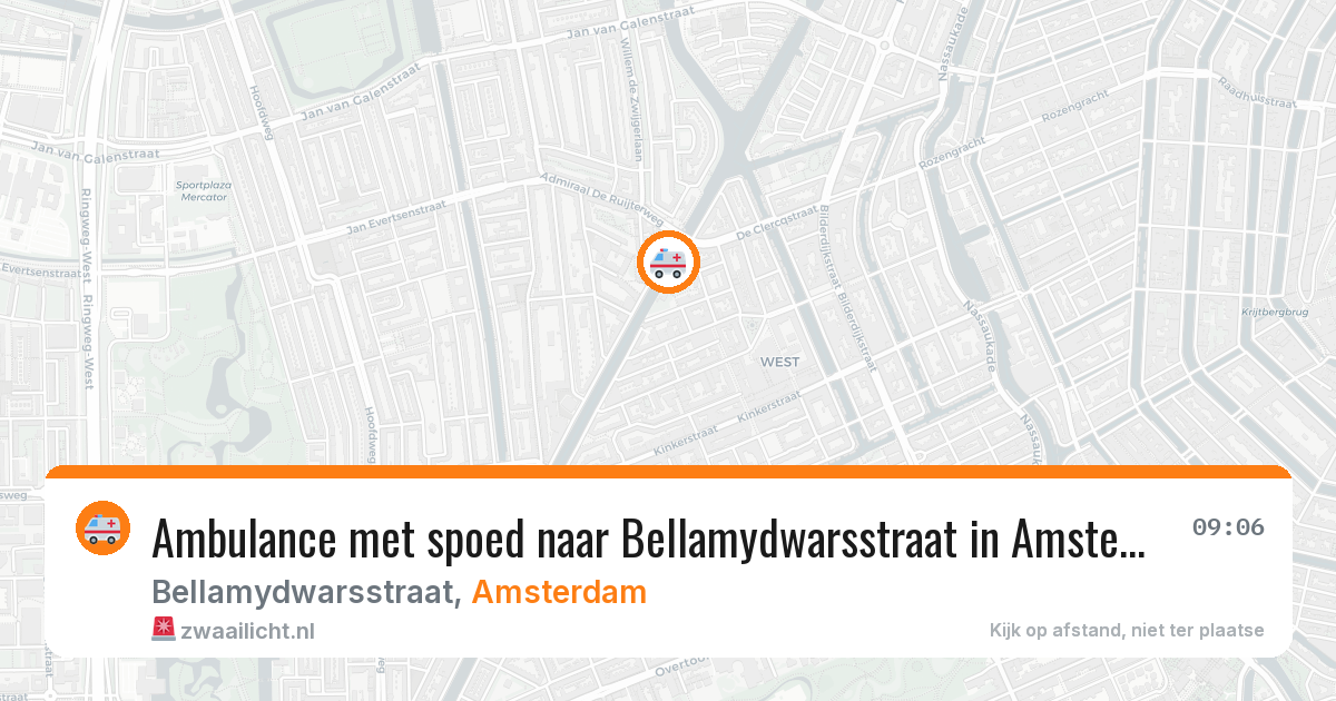Ambulance met spoed naar Bellamydwarsstraat in Amsterdam — 18 mrt 2026
