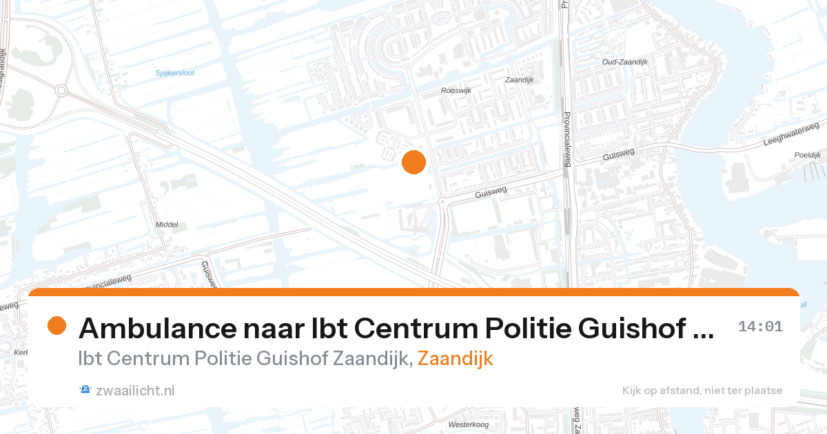Ambulance naar Ibt Centrum Politie Guishof Zaandijk in Zaandijk — 11 jun 2026