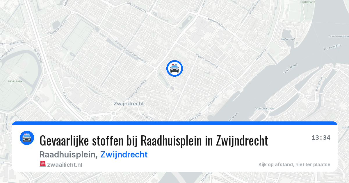 Gevaarlijke stoffen bij Raadhuisplein in Zwijndrecht — 1 jul 2026
