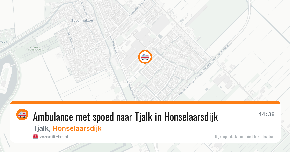 Ambulance met spoed naar Tjalk in Honselaarsdijk — 28 jun 2026