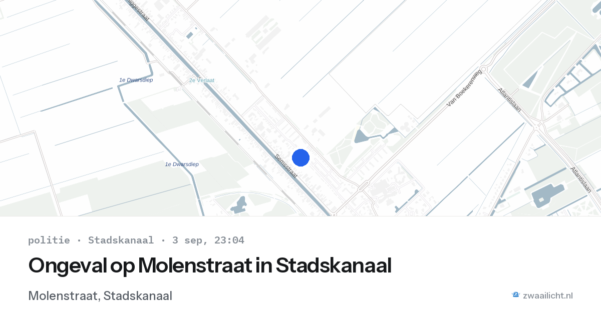 Ongeval op Molenstraat in Stadskanaal — 3 sep 2026