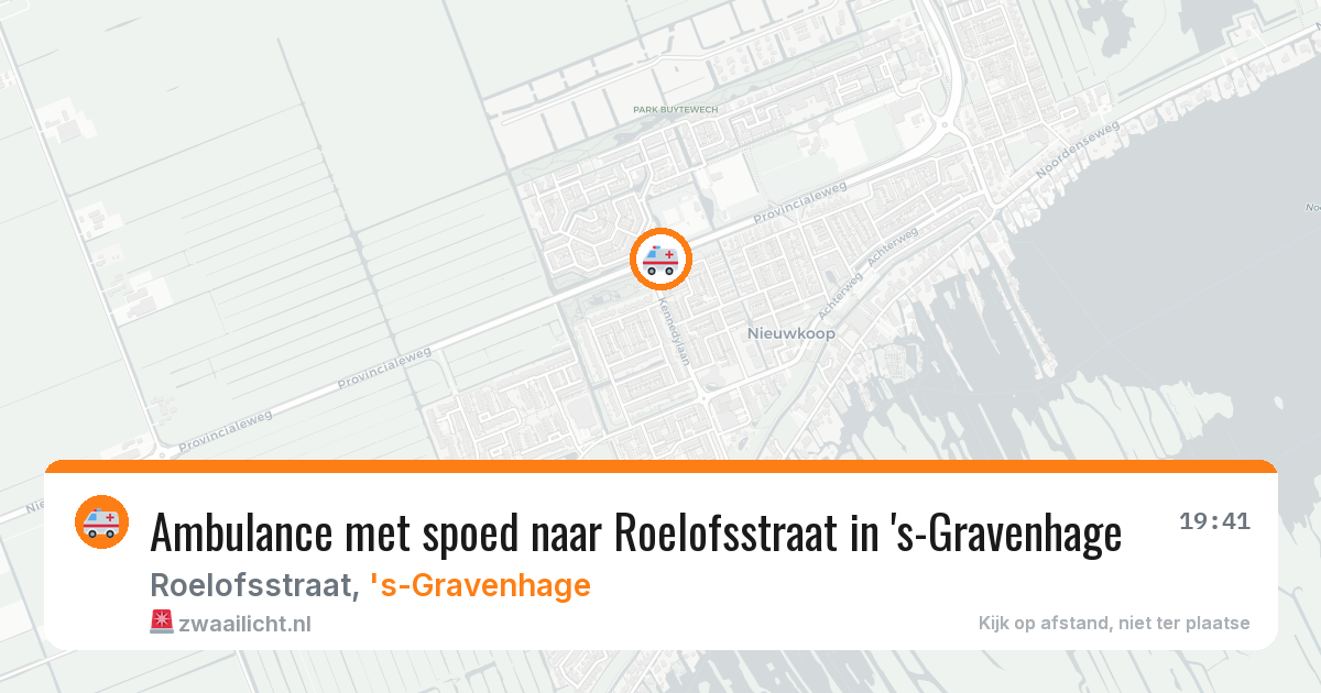 Ambulance met spoed naar Roelofsstraat in 's-Gravenhage — 25 mrt 2026