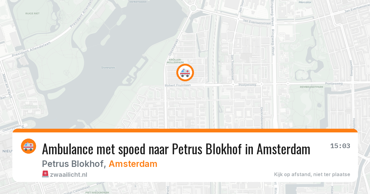 Ambulance met spoed naar Petrus Blokhof in Amsterdam — 31 mrt 2026