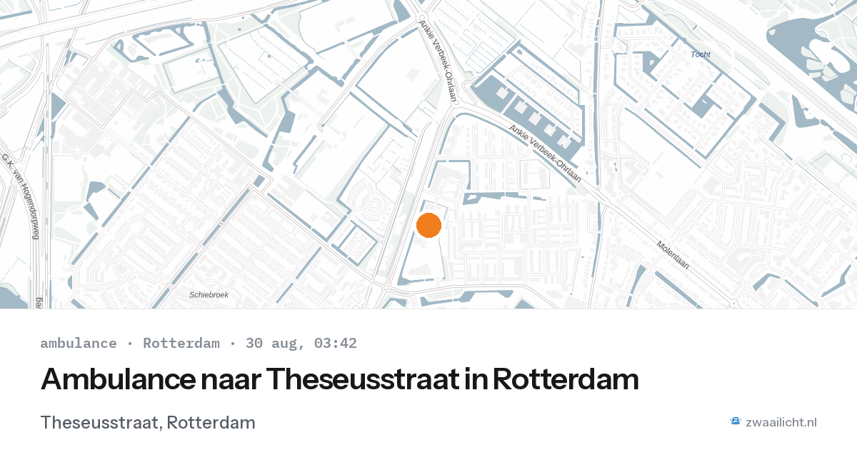 Ambulance naar Theseusstraat in Rotterdam — 30 aug 2026