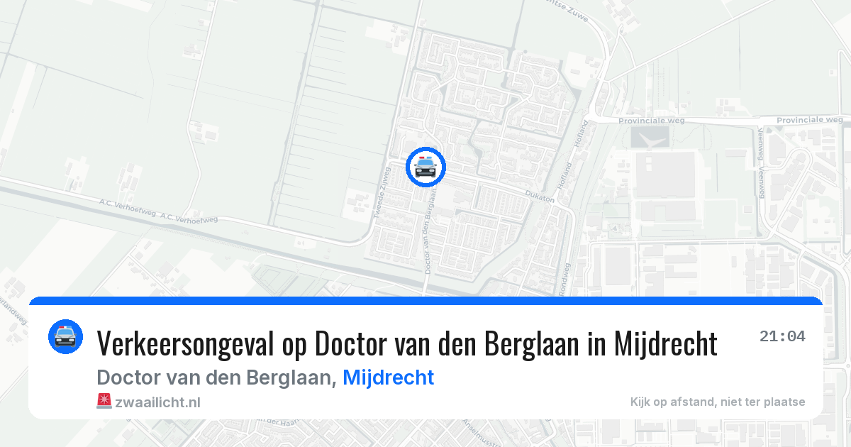 Verkeersongeval op Doctor van den Berglaan in Mijdrecht — 21 mrt 2026