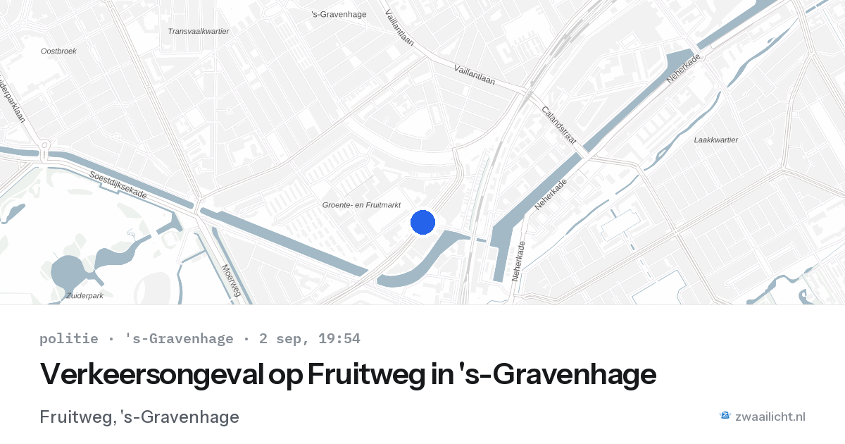 Verkeersongeval op Fruitweg in 's-Gravenhage — 2 sep 2026