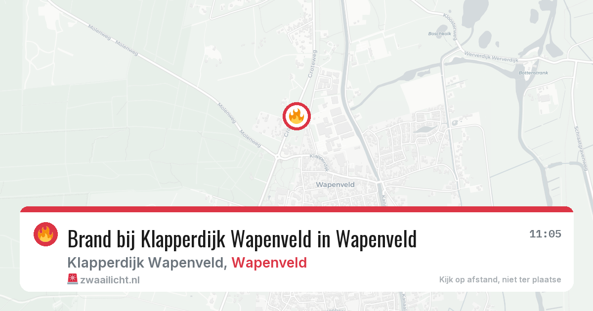 Brand bij Klapperdijk Wapenveld in Wapenveld — 31 mei 2026